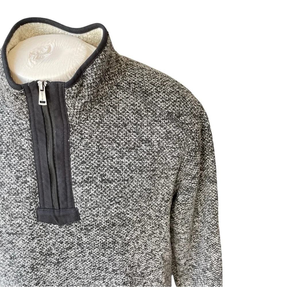 Orvis Classic Collection Men’s XL Gray Sherpa-Lined Quarter Zip Pullover Sweater